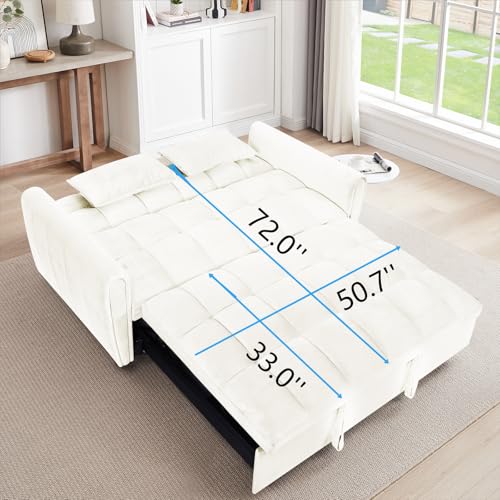 Dark Gray Velvet 3 in 1 Sleeper Sofa Bed Q49293