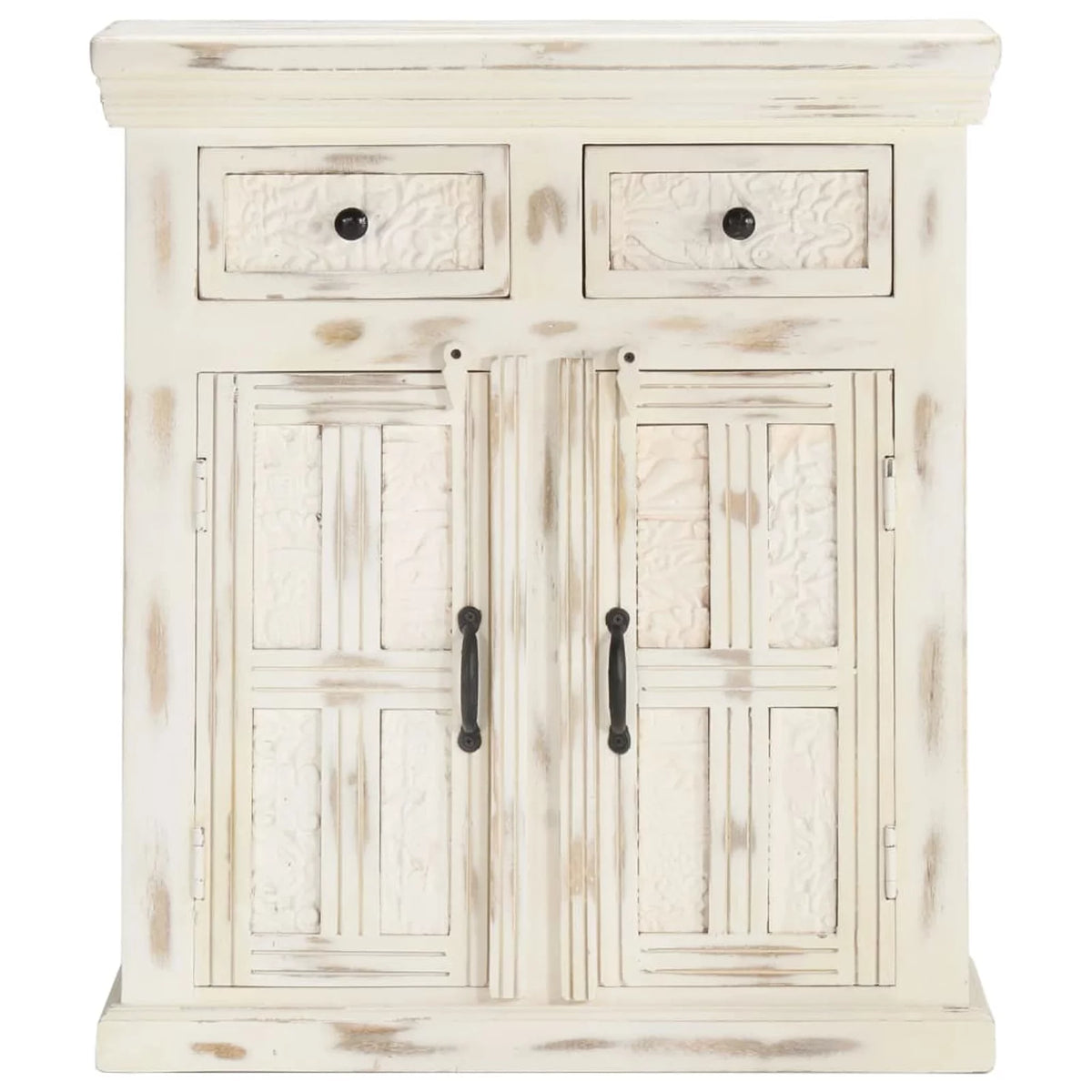 Mango Wood Storage Cabinet with 2 Drawers and 2 Doors Y681