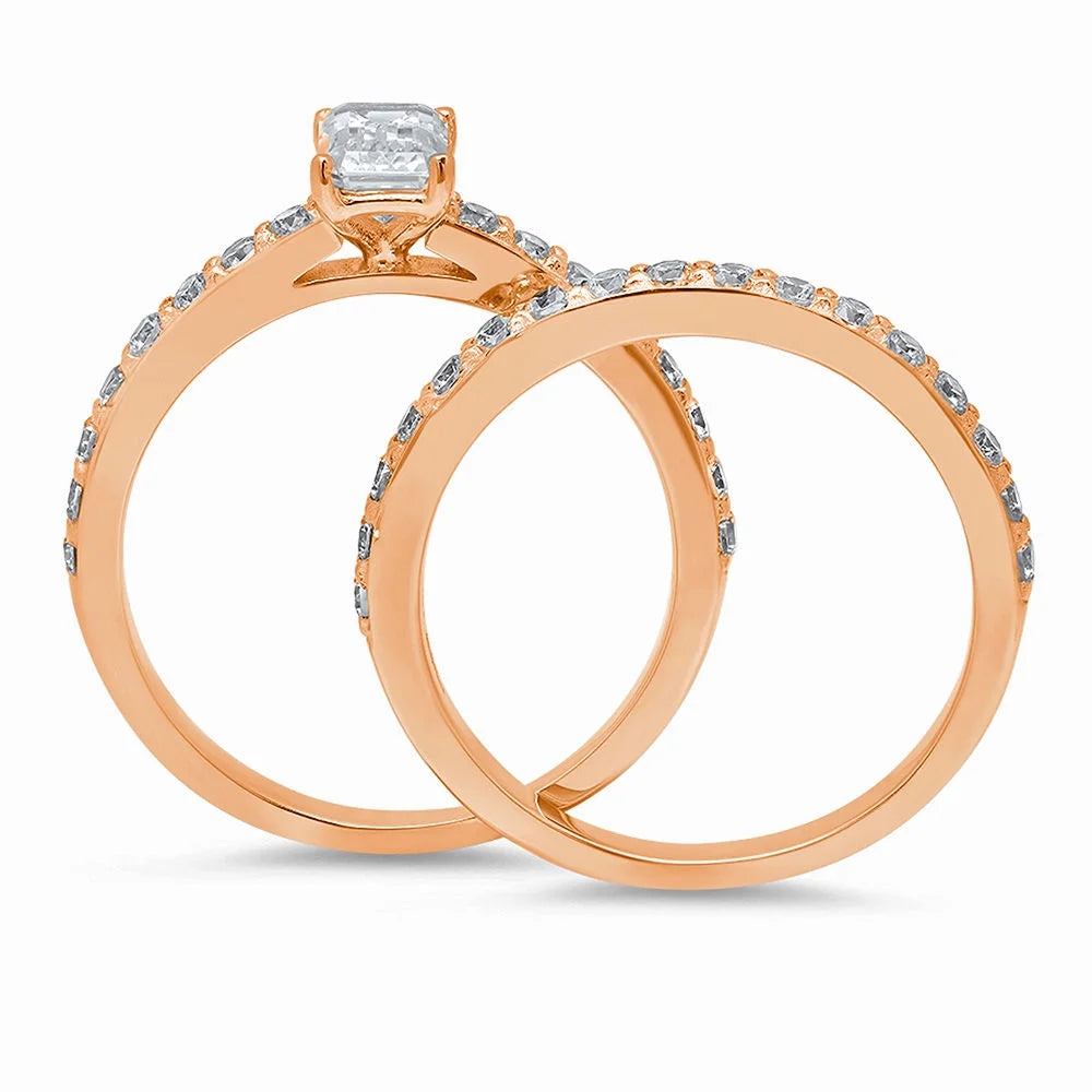 18K Rose Gold Engagement Ring with Natural Diamond V36583