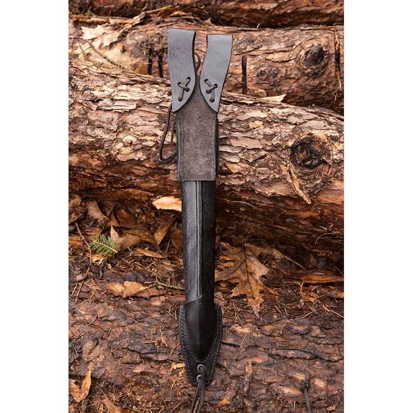 Black Leather Dagger Scabbard D996