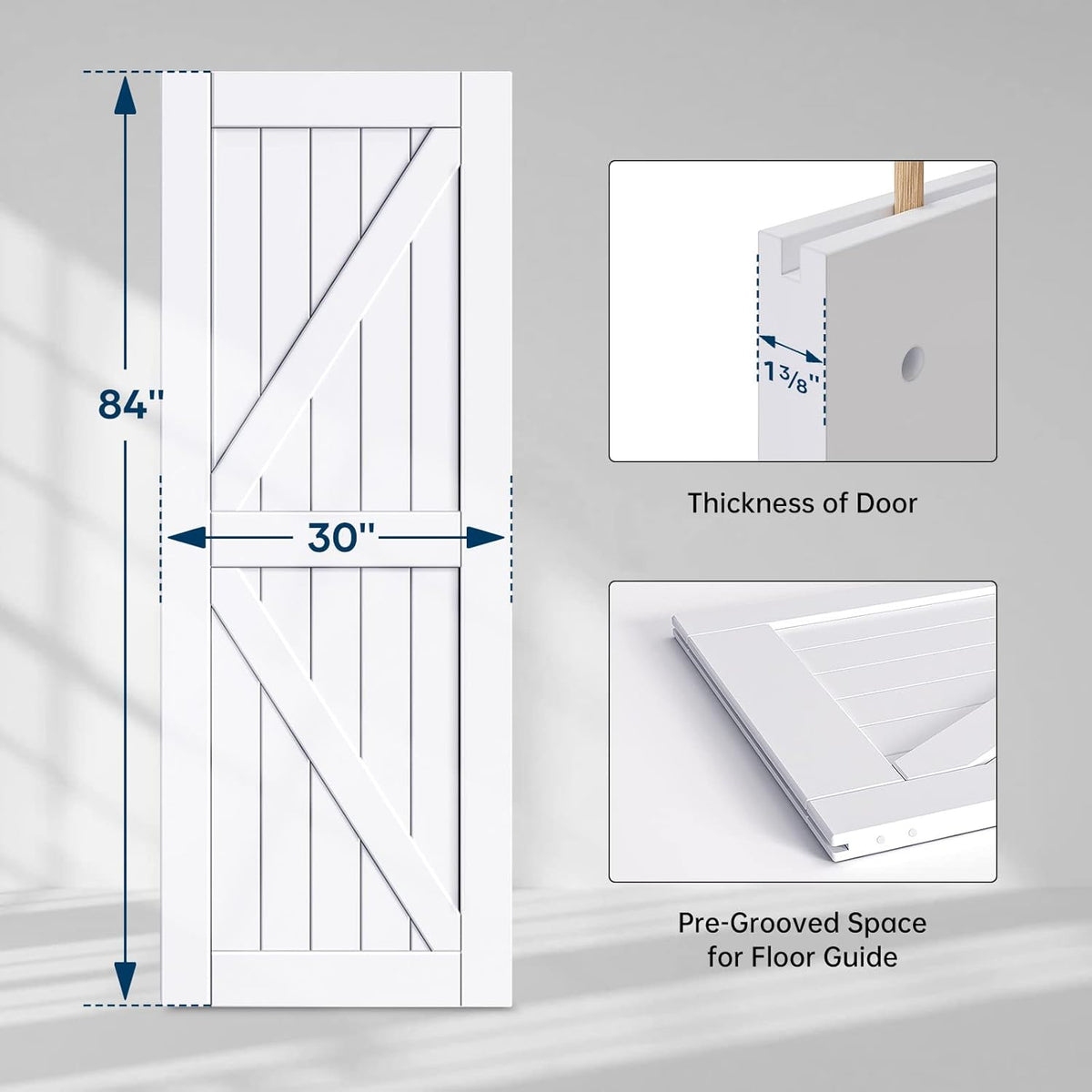 White Barn Door Slab E2020