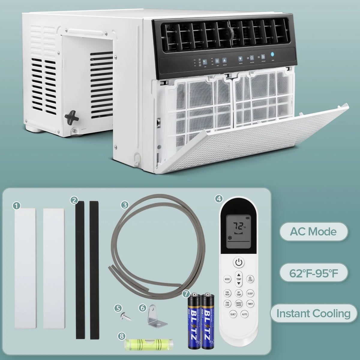 6000 BTU Window Air Conditioner with Wi-Fi & Remote, White K76536