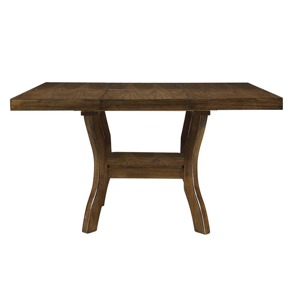 Brown Finish Wood Dining Table with Display Shelf Z2899