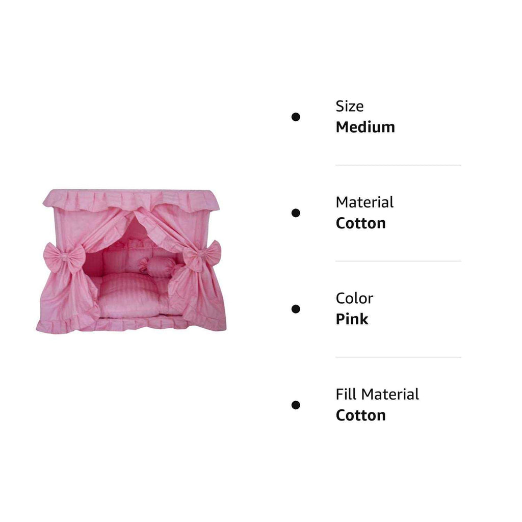 Pink Pet Dog Bed with Pillow Q71362