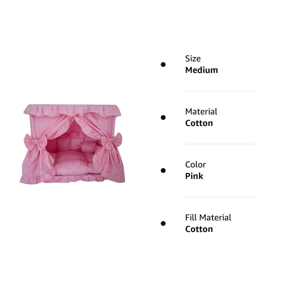 Pink Pet Dog Bed with Pillow Q71362