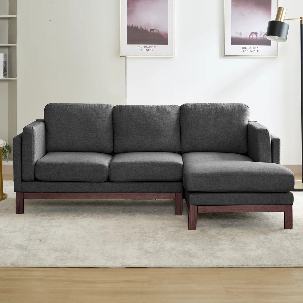84" L-Shaped Upholstered Sectional Sofa with Chaise Lounge G491797