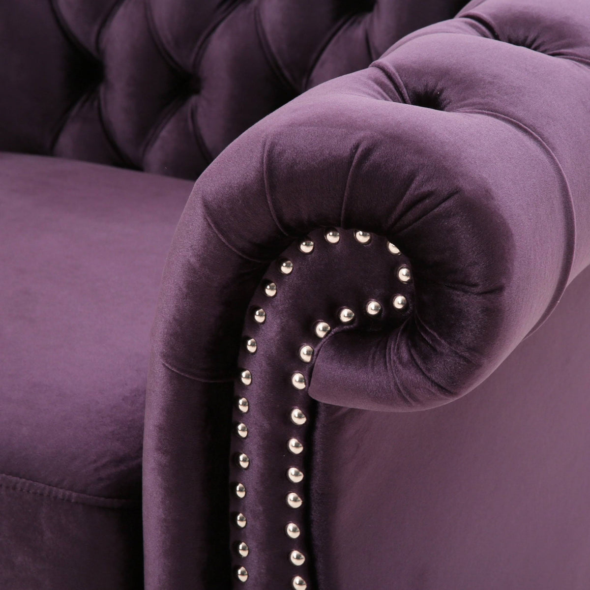 Dark Gray Velvet Club Chair B97461