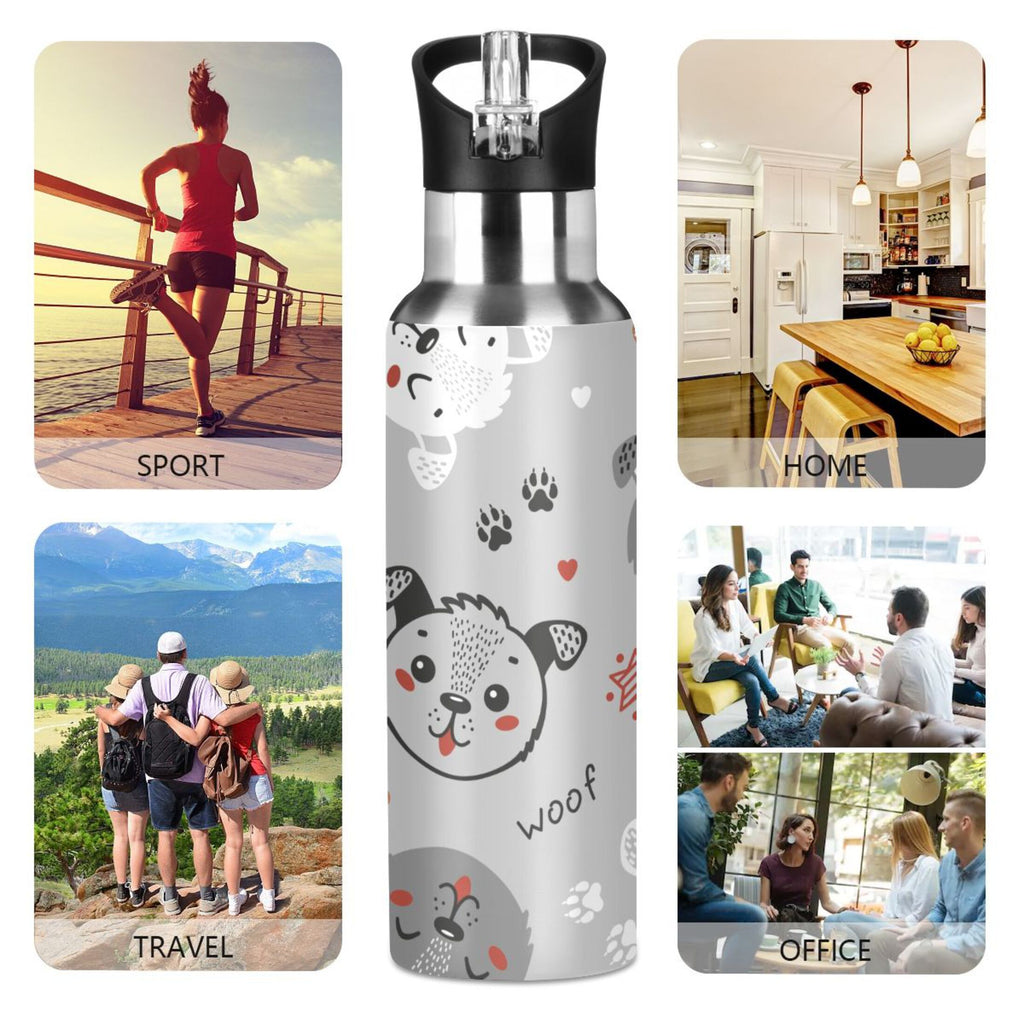 Insulated Stainless Steel Water Bottle with Straw Lid 20 oz O2116