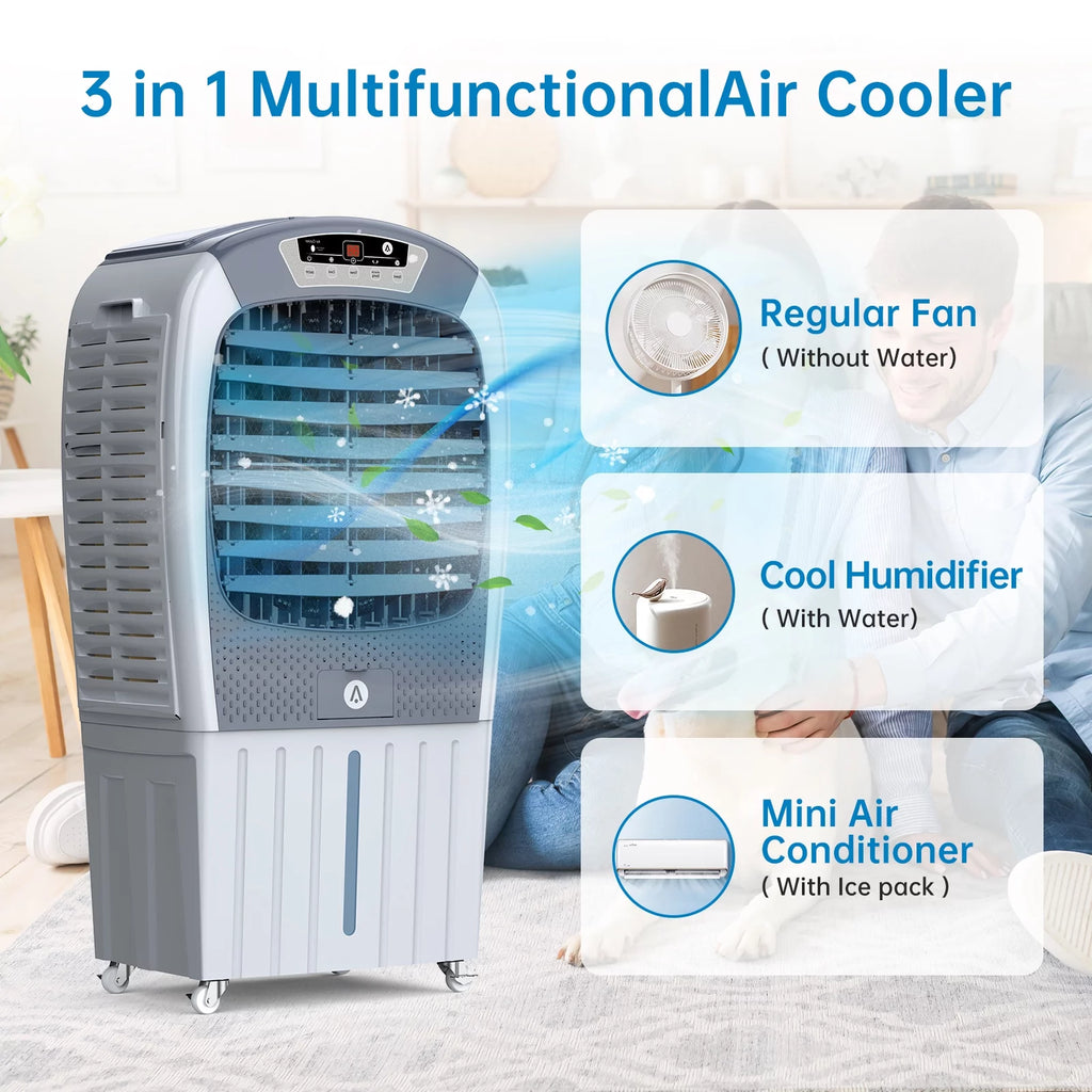 3-in-1 Portable Evaporative Air Cooler Fan & Humidifier with Remote Y944