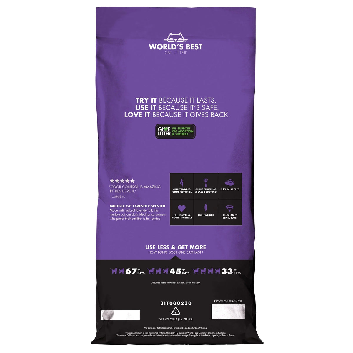 Lavender Scented Cat Litter 28 lb P792