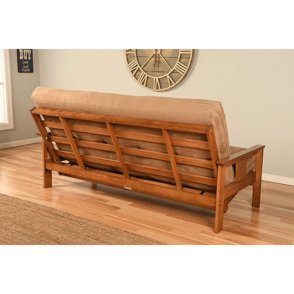 Boldly Bohemian Futon Frame with Linen Charcoal Mattress Z1981