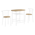 Dining Table Set 3pcs Set 32" L Metal Natural White M206