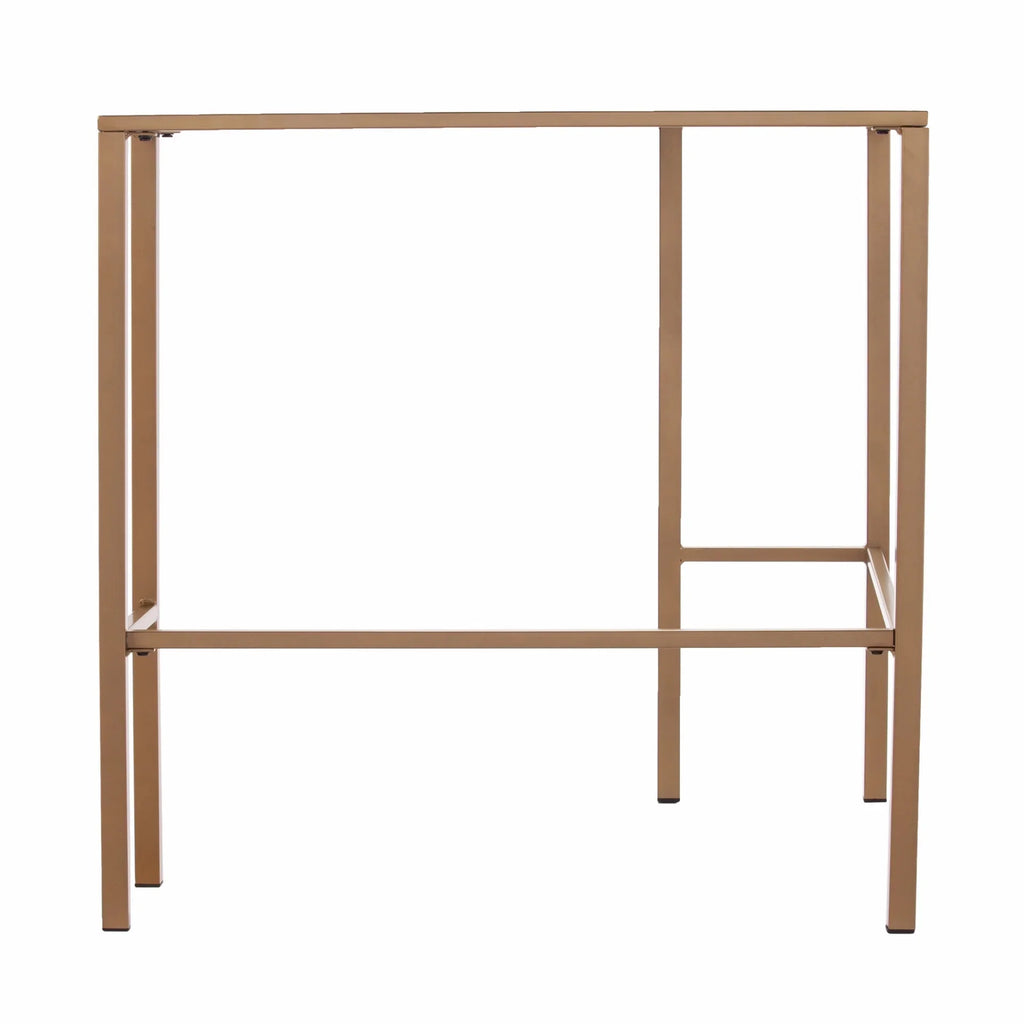 Soft Gold Metal & Glass Corner Desk G95107