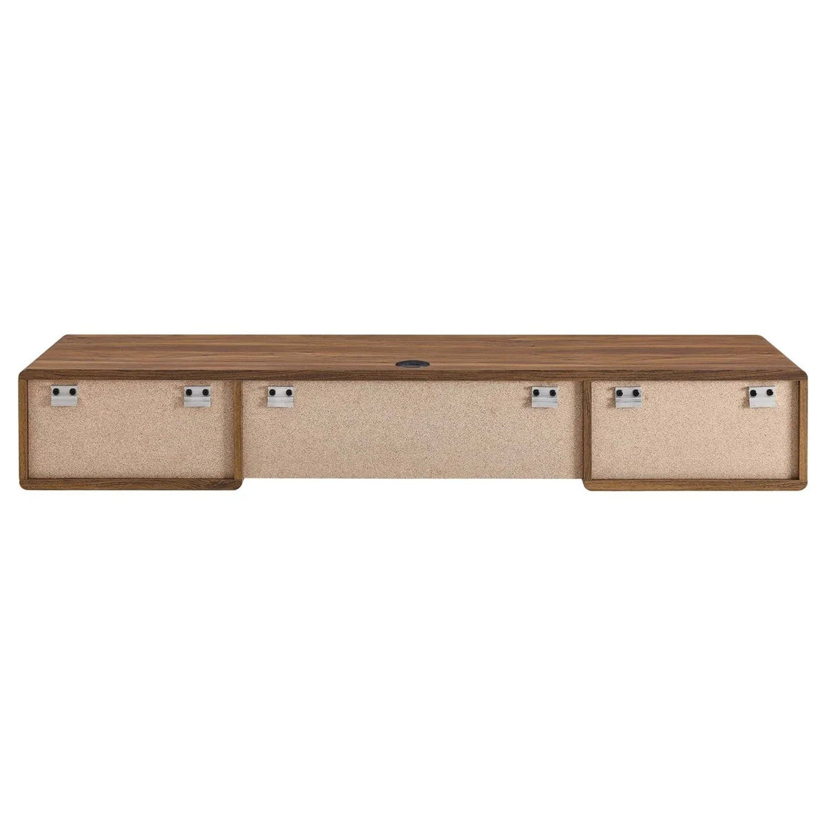 60" Wall Mount Wood Office Desk in Walnut/White R1332