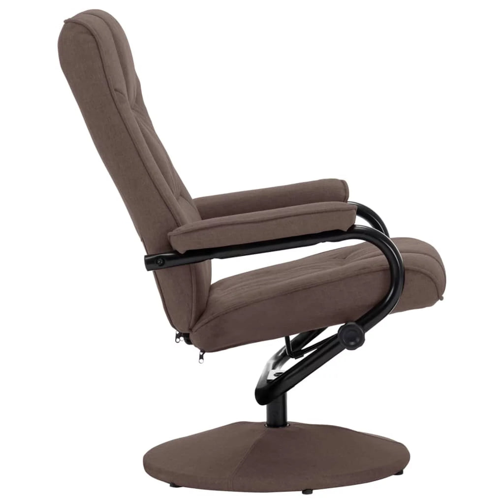 Brown Fabric Swivel Recliner with Ottoman F382072