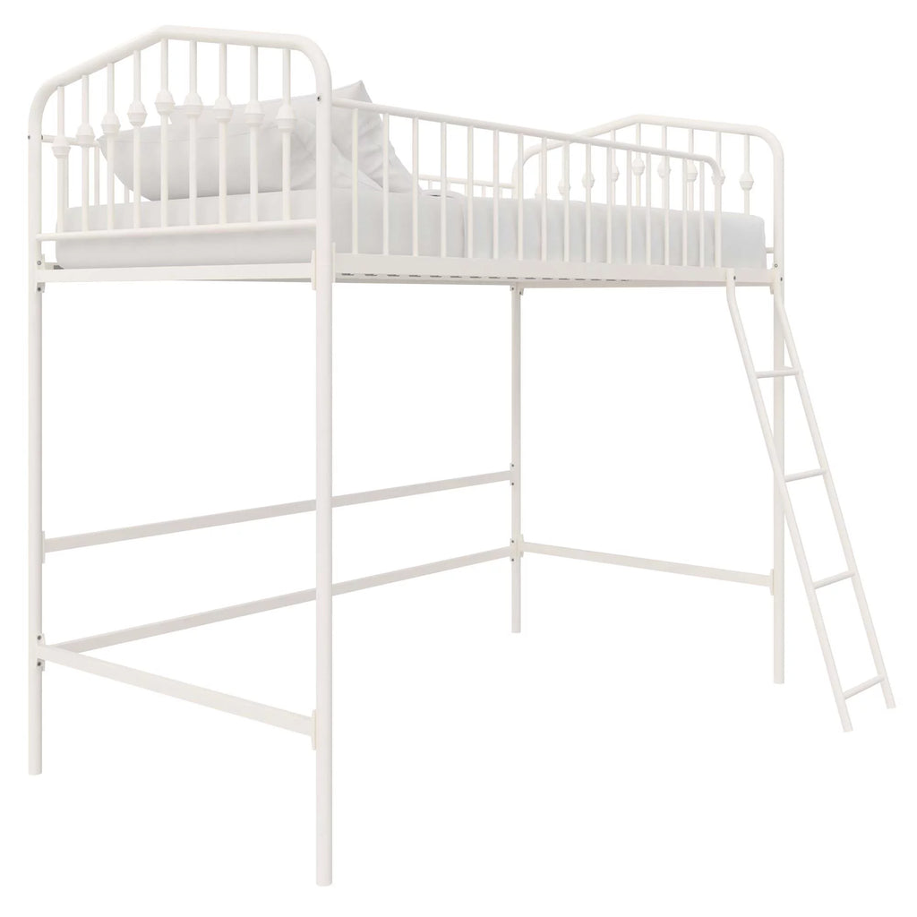 Off White Metal Twin Loft Bed I14541