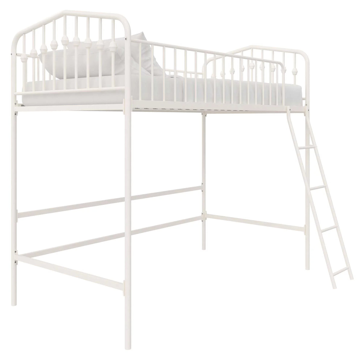 Off White Metal Twin Loft Bed I14541