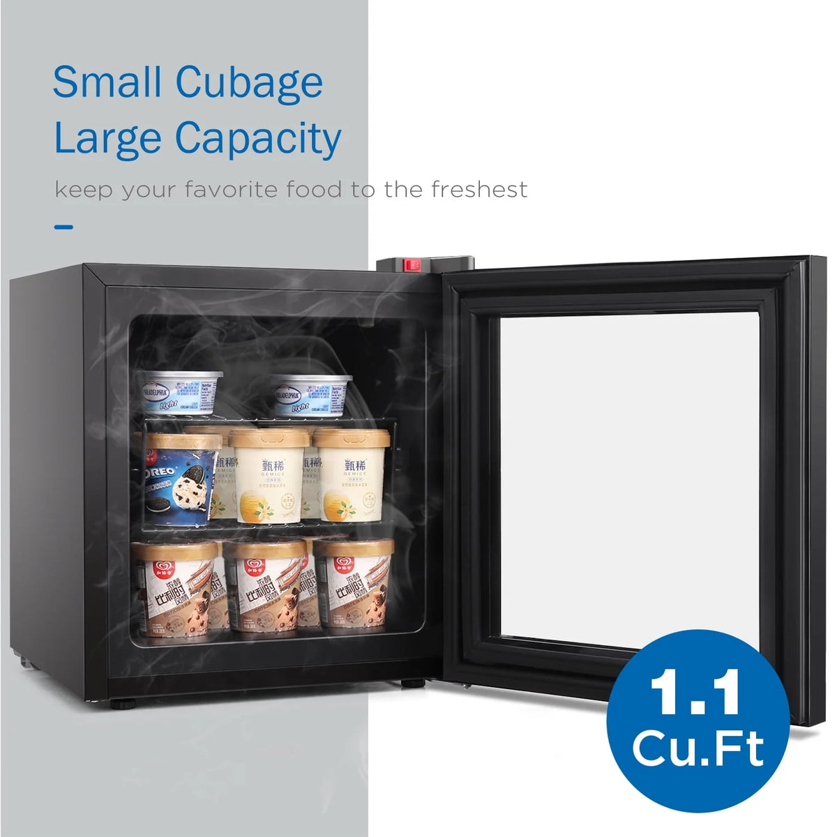 1.1 Cu Ft Countertop Glass Door Freezer F79513