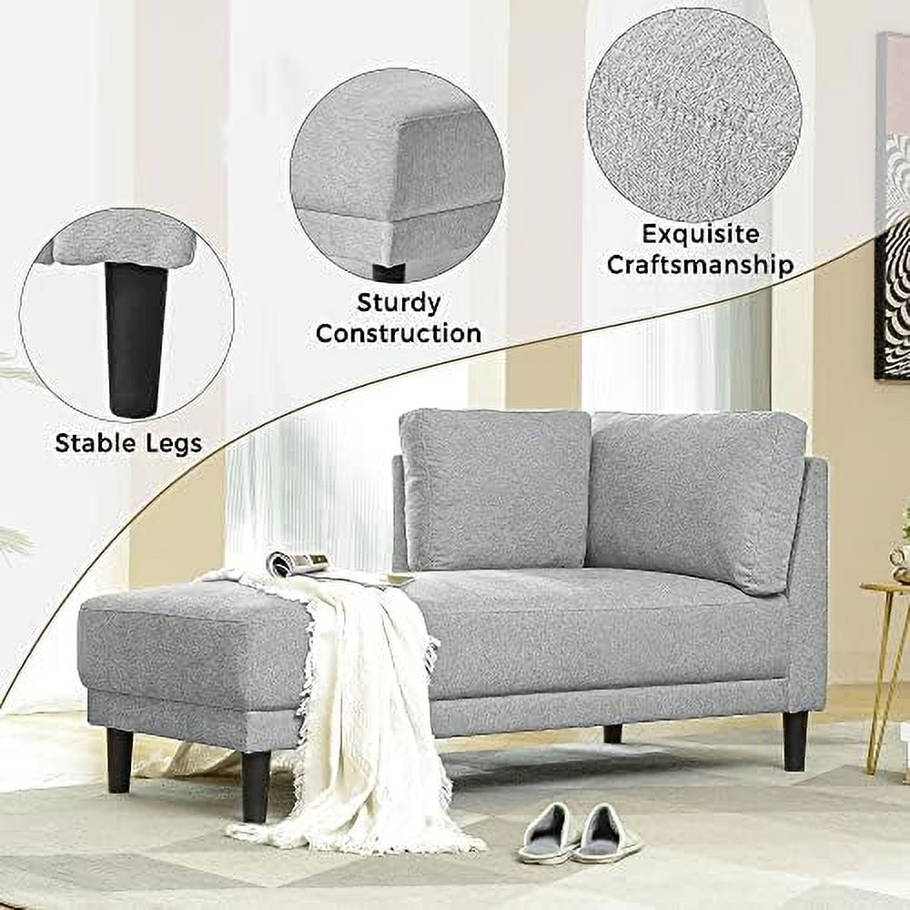 Black Velvet Chaise Lounge Chair with Solid Wood Legs C697498