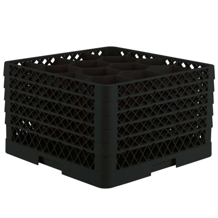 Full Size Black 12 Compartment Rack with 4 Extenders & Open Extender K6061