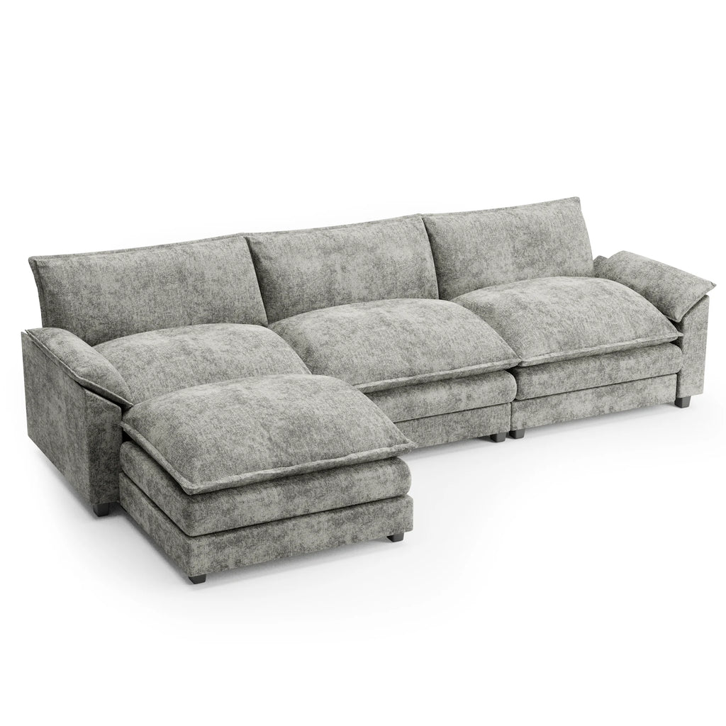 Gray L-shaped Sectional Sofa with Reversible Chair B75395