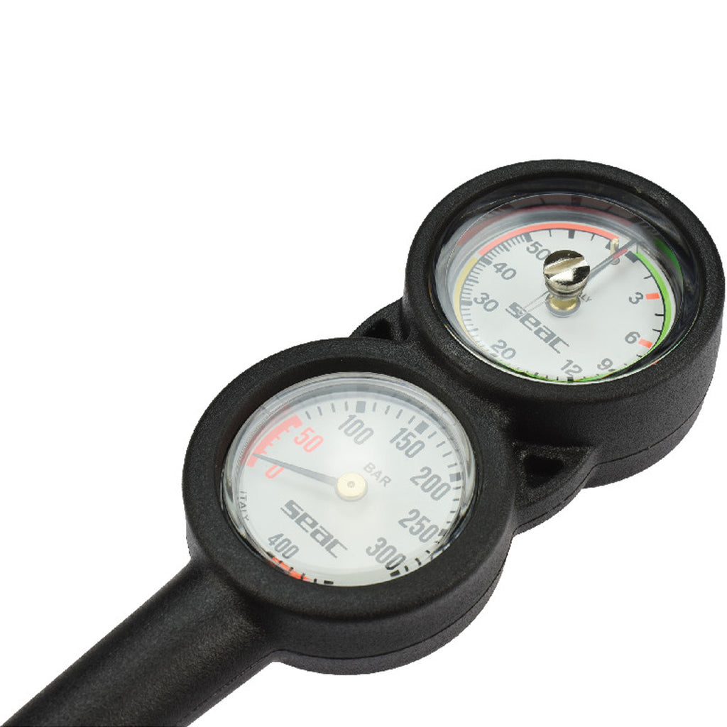 Black/Red Console Pressure Gauge & Depth Gauge W9131