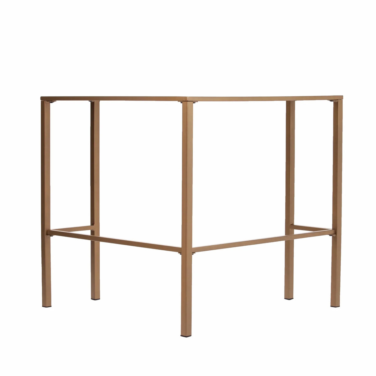 Soft Gold Metal & Glass Corner Desk G95107