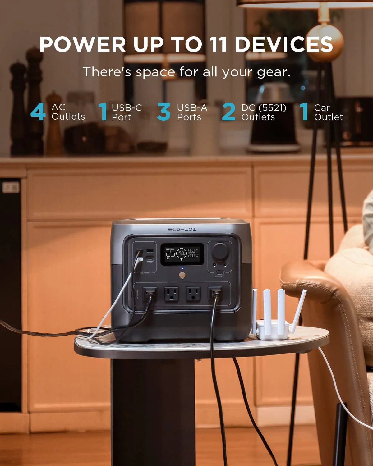 Portable Power Station 770Wh LiFePO4 Battery 1600W AC Outlets K67825