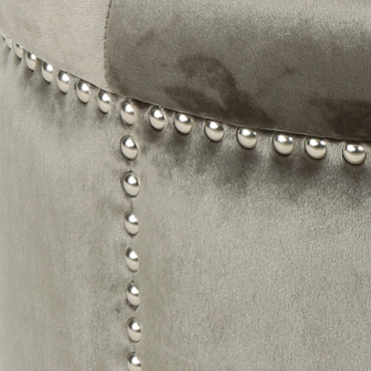 Grey Velvet Tufted Ottoman F92600