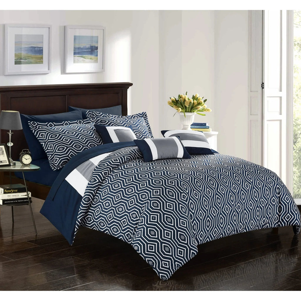 10 Piece Reversible Comforter Set F15706