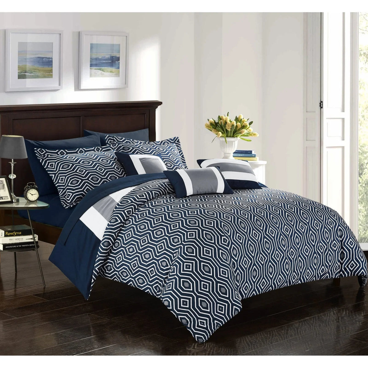10 Piece Reversible Comforter Set F15706