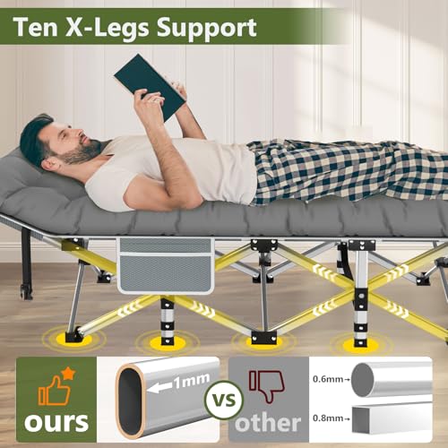 Black Folding Camping Cot with Carry Bag B9712