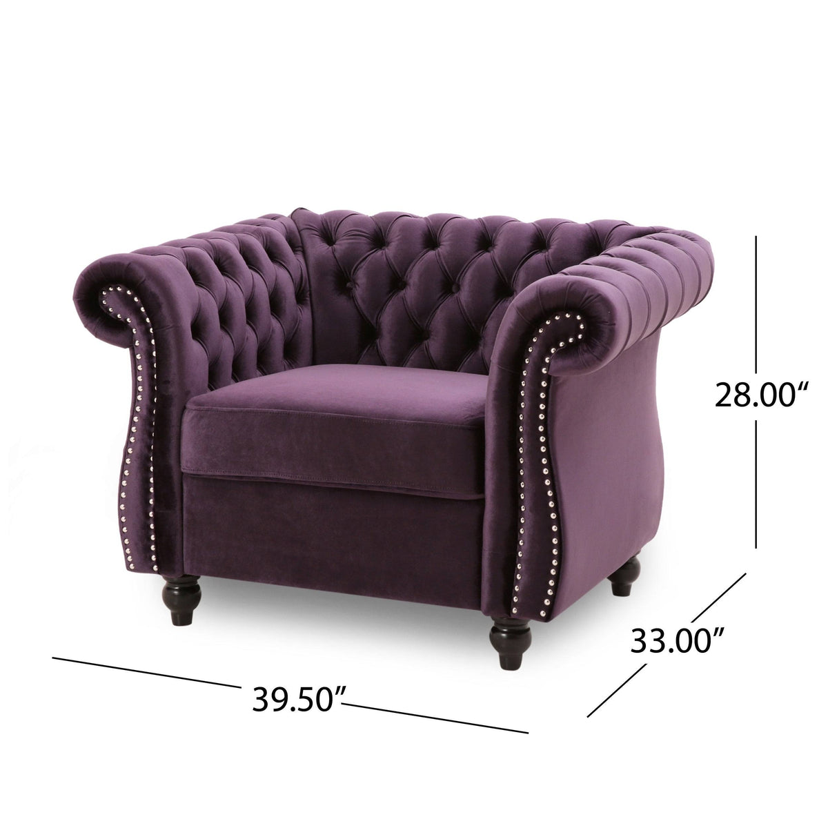 Dark Gray Velvet Club Chair B97461