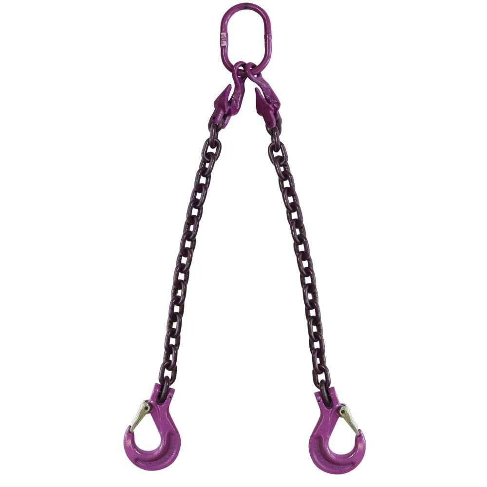 1/2 Inch x 15 Foot Adjustable 2 Leg Chain Sling with Sling Hooks V728978