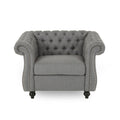 Dark Gray Velvet Club Chair B97461