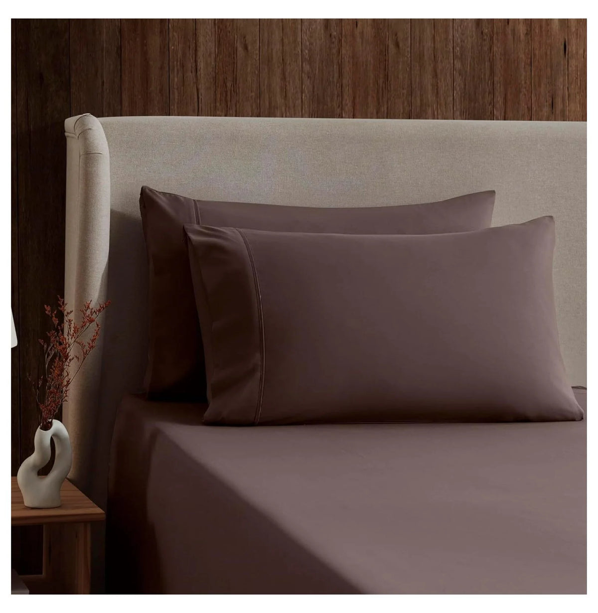 Chocolate Brown 3 Piece Twin Bed Sheets Set L721733