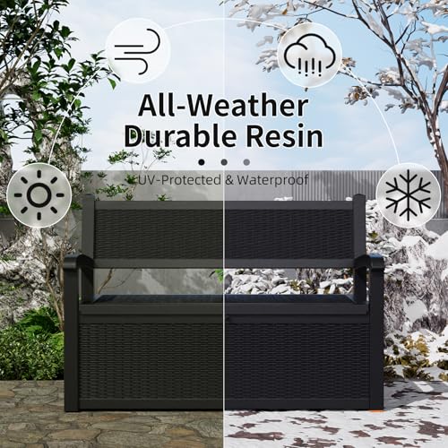 75 Gallon Black Storage Bench Deck Box C688