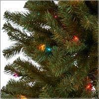 7.5-Foot Pre-Lit Hinged Green Fir Tree F5762