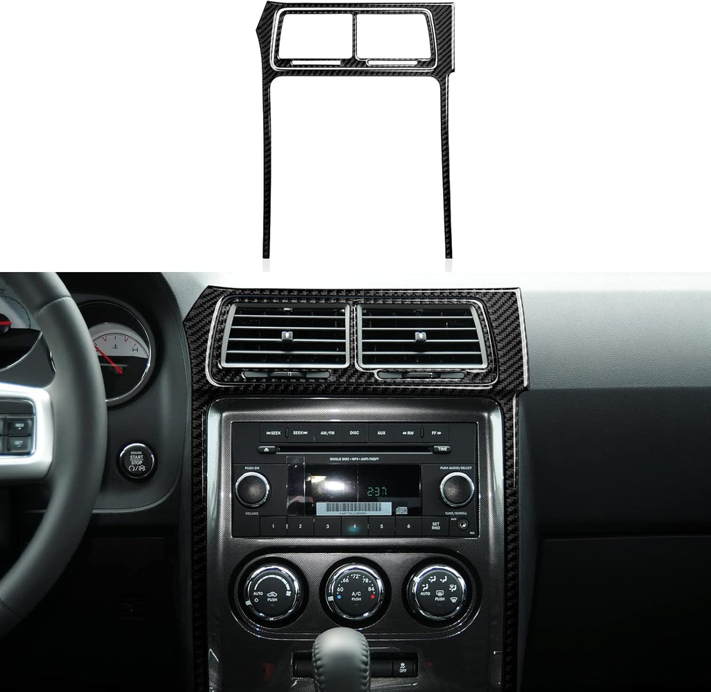 Carbon Fiber Interior Sticker Trim Decal (Center Console Air Vent) Pack of 2 Z755