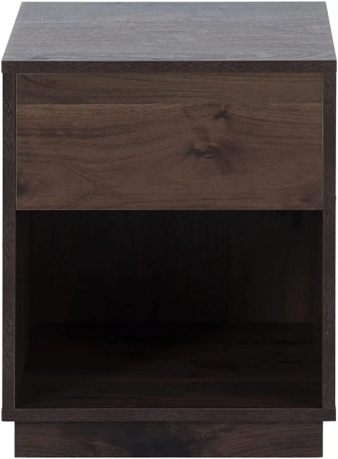 Mid-Century Modern Wooden Nightstand with One Drawer A443