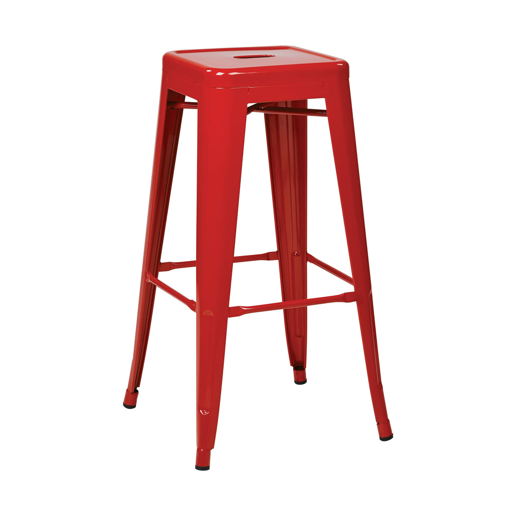 Black Steel Backless Barstool 4-Pack V415