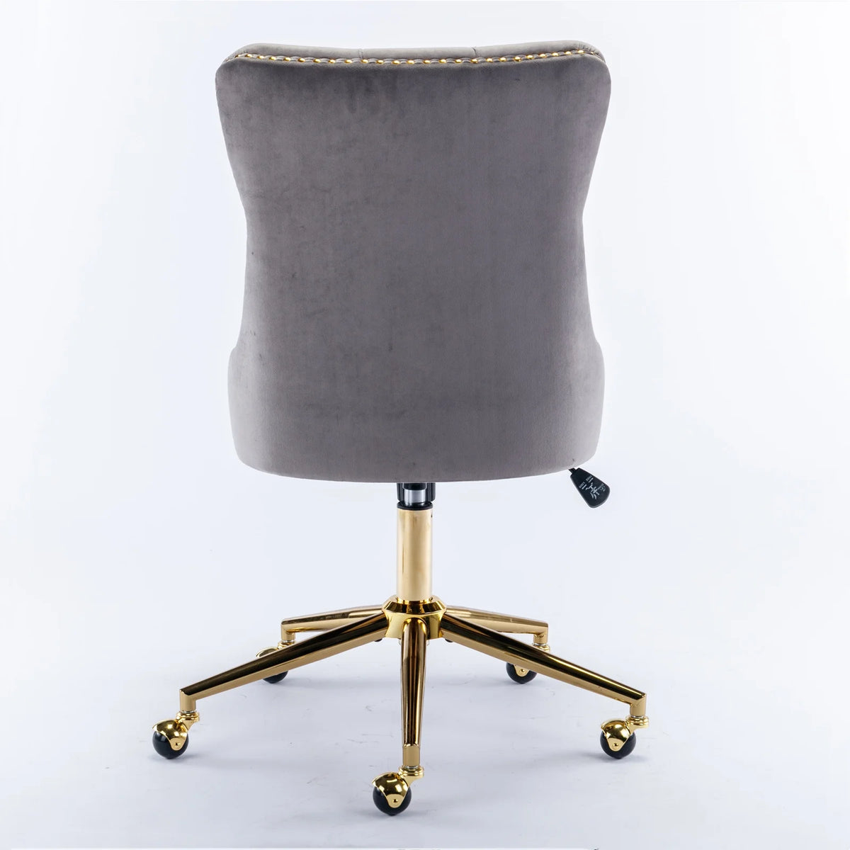 Velvet Upholstered Tufted Office Chair with Golden Metal Base W8385