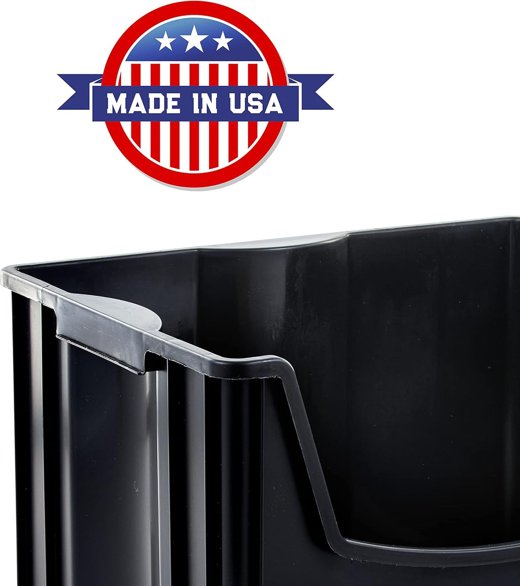 Black Pack of 3 Stackable Storage Bins J3235