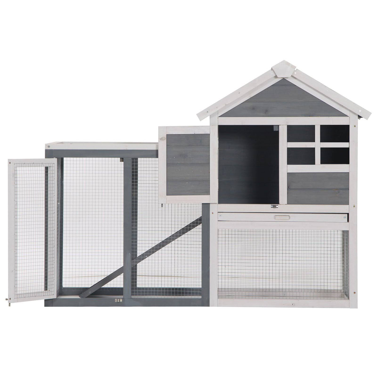 Outdoor Wooden Rabbit Hutch with Run F155308