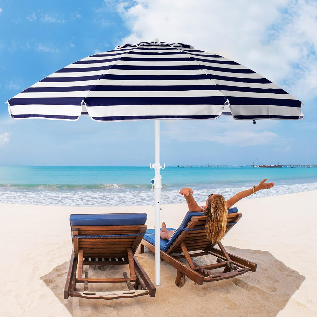 6.5FT Beach Umbrella with Carry Bag E363754