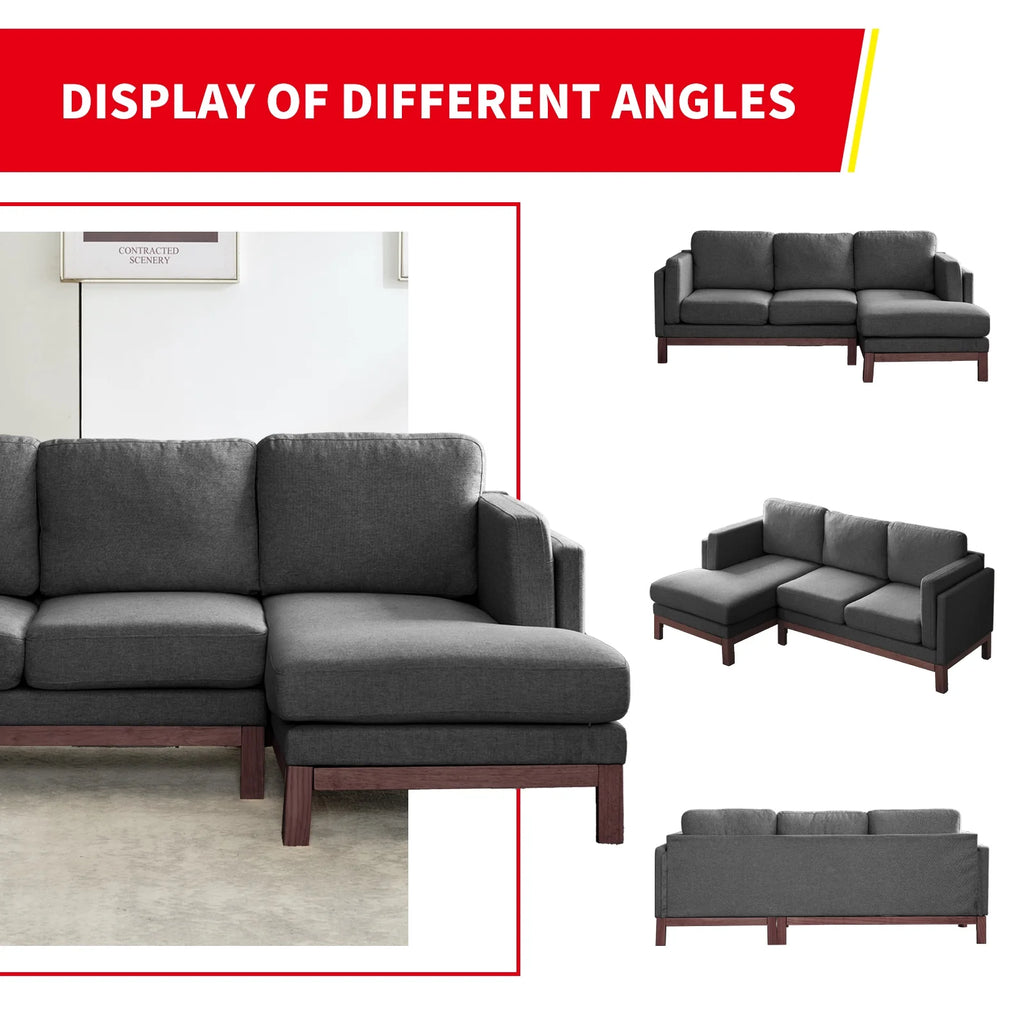 84" L-Shaped Upholstered Sectional Sofa with Chaise Lounge G491797