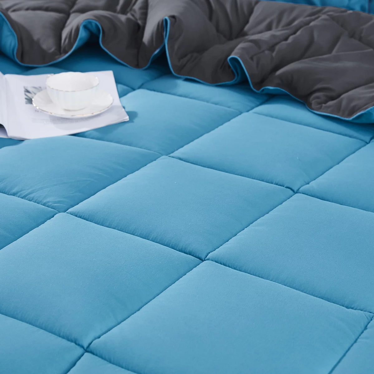 2pc Soft Premium Comforter Set Twin Turquoise W120182