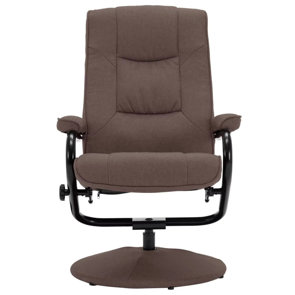 Brown Fabric Swivel Recliner with Ottoman F382072