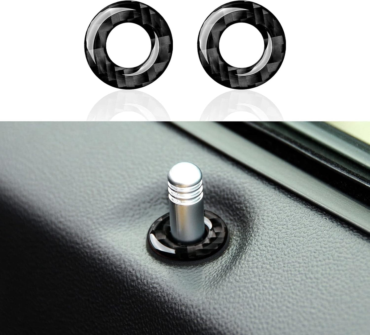 Carbon Fiber Interior Sticker Trim Decal (Center Console Air Vent) Pack of 2 Z755