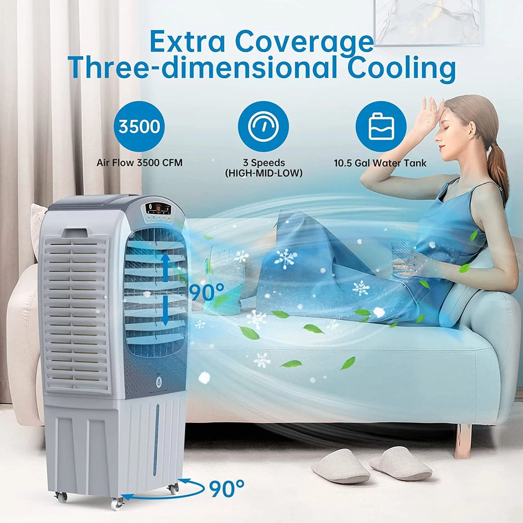 3-in-1 Portable Evaporative Air Cooler Fan & Humidifier with Remote Y944